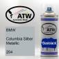 Preview: BMW, Columbia Silber Metallic, 204: 400ml Sprühdose, von ATW Autoteile West.